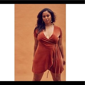 Velvet wrap dress